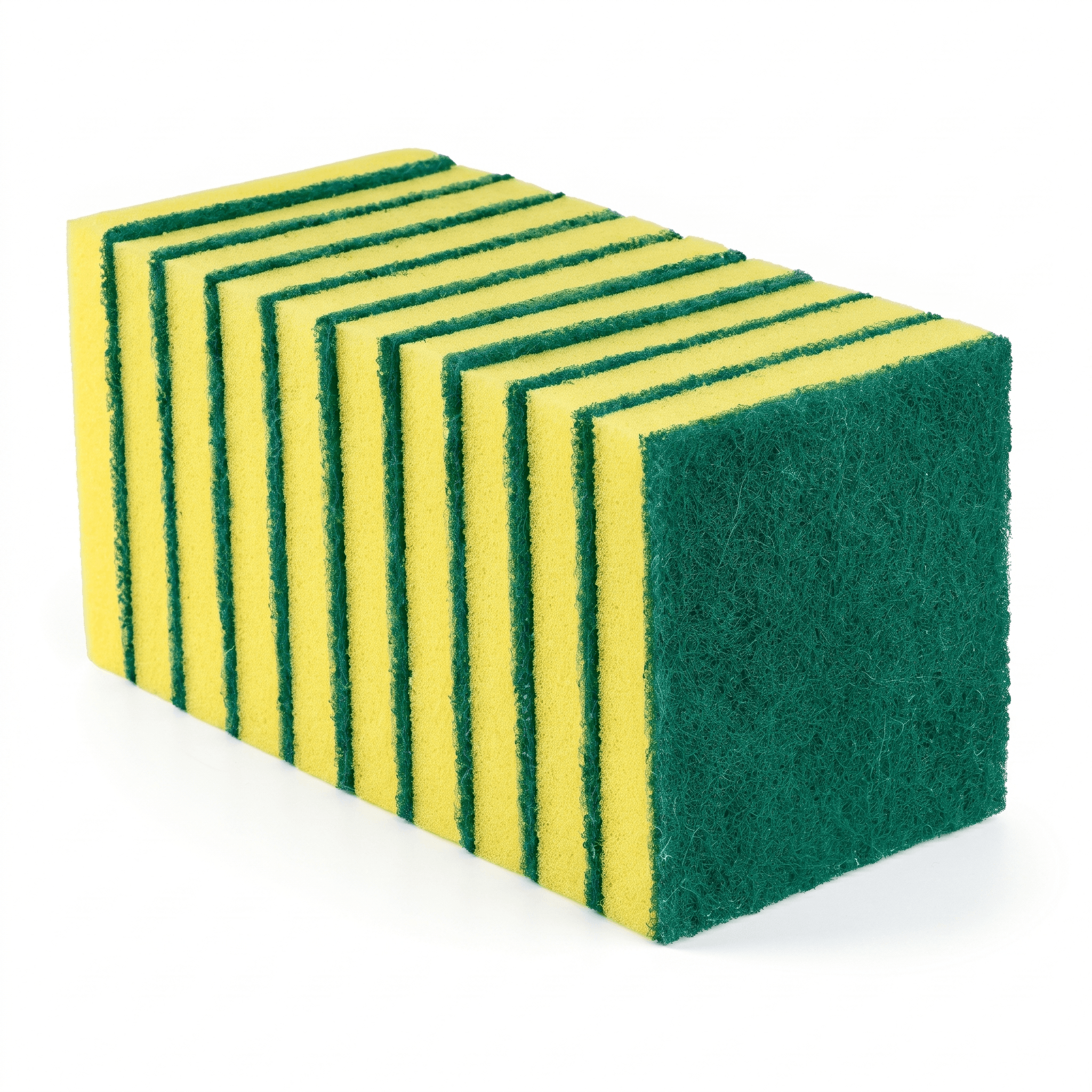 Esponja verde/amarelo 100x71x20mm multiuso (pct. c/10un.) POP NOBRE K0090