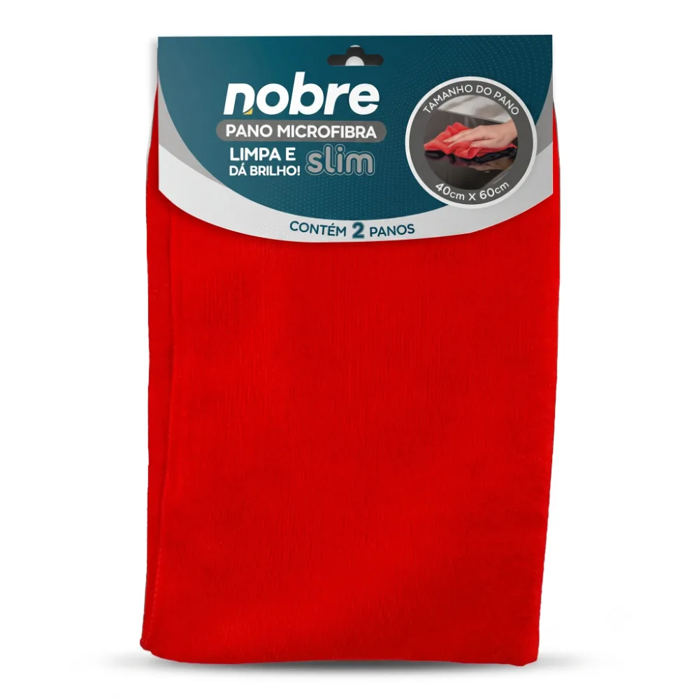 PANO DE MICROFIBRA 40x60cm (pacote c/2unid.) VERMELHO -