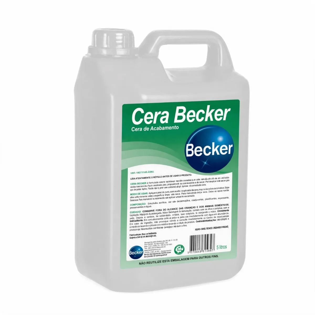 Cera Becker Acrílica 5 Litros — bombona vista de frente