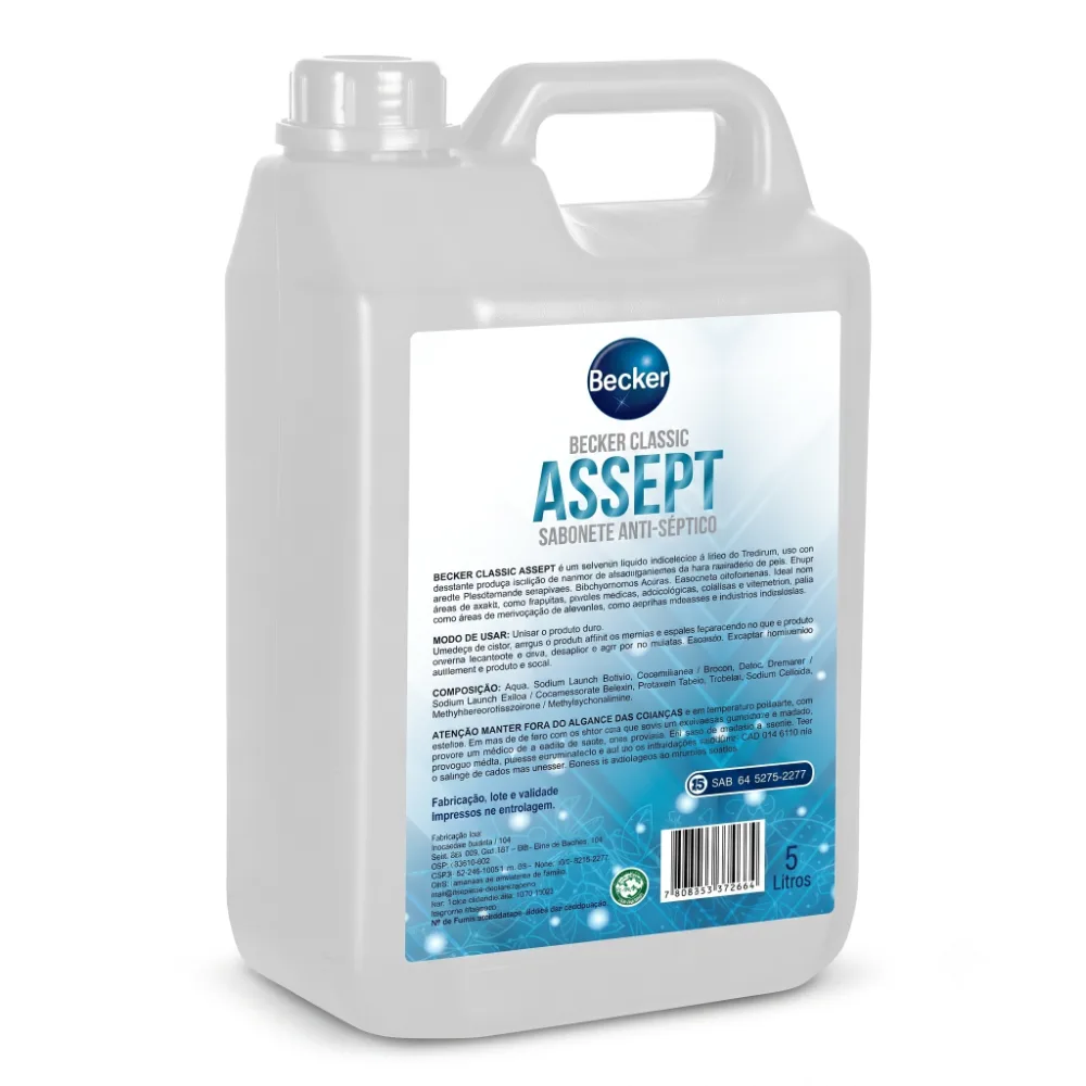 SABONETE BACTERICIDA BECKER CLASSIC ASSEPT - BB 05 LITROS
