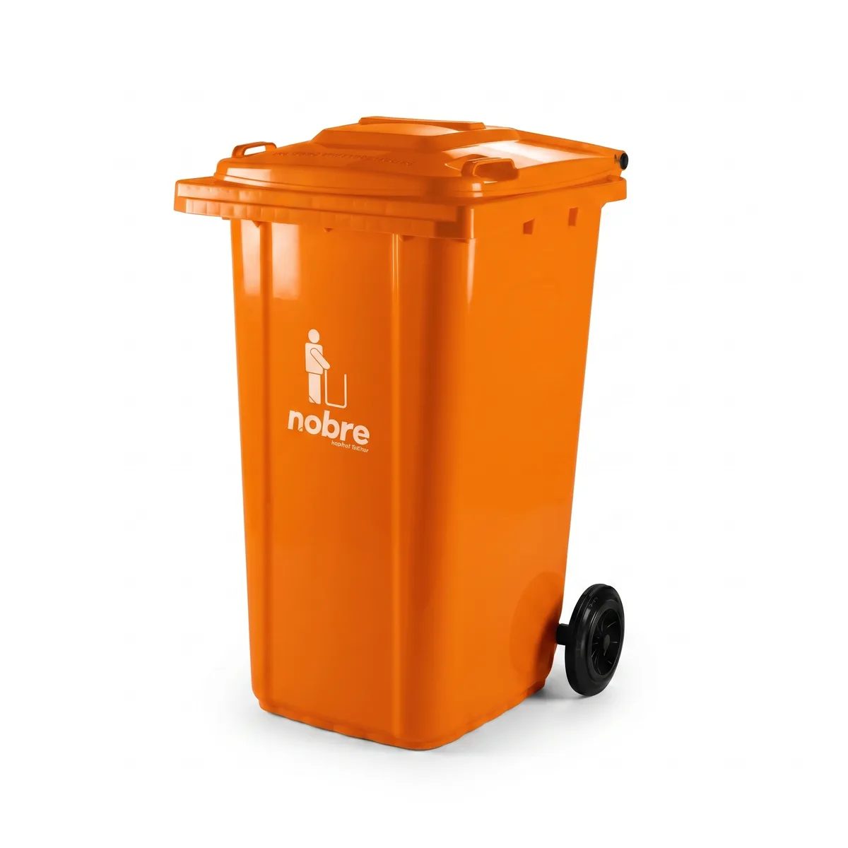 COLETORA PLASTICA 240l. c/rodas LARANJA