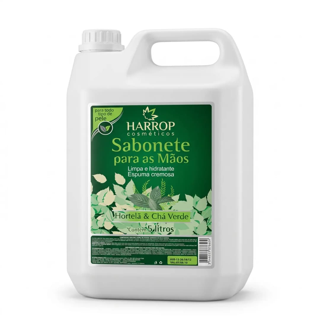 SABONETE ESPUMA HARROP - HORTELA E CHA VERDE BB 05 LITROS