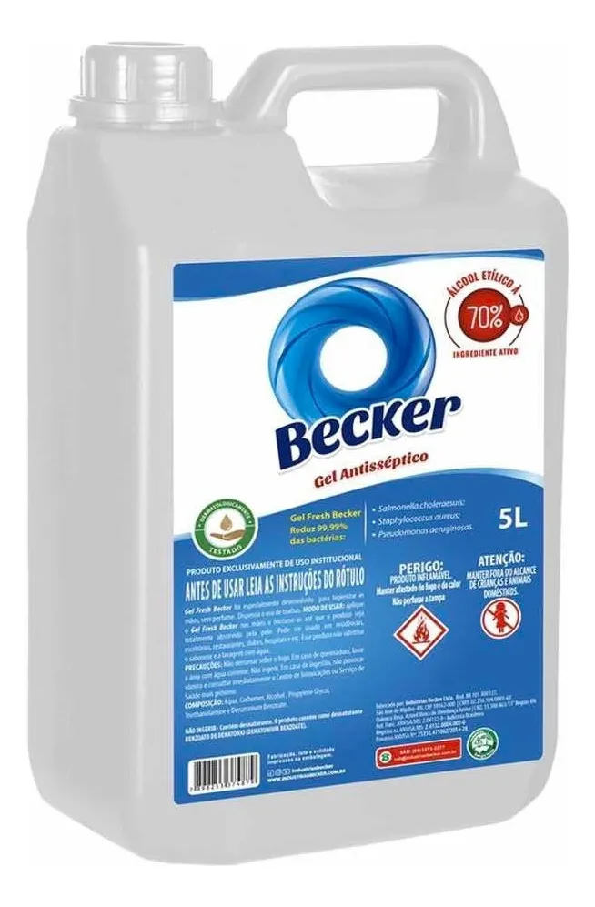 ALCOOL 70% GEL FRESH BECKER PARA MÃOS BB 05 LITROS