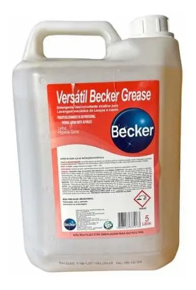 DETERGENTE LAVA LOUÇA MAQUINA VERSATIL BECKER GREASE BB 05 LITROS